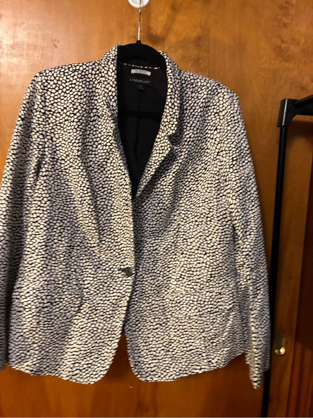 Lane Bryant The Modernist Collection Black and White Pebbled Print Blazer 18